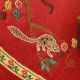 Antique Chinese Round Red Pillow Case Embroidered With A Green Shi Shi Dog Other photo 6