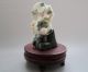620g Chinese Dushan Jade Carved Lotus Dragonfly Statue Including Stand Other photo 2