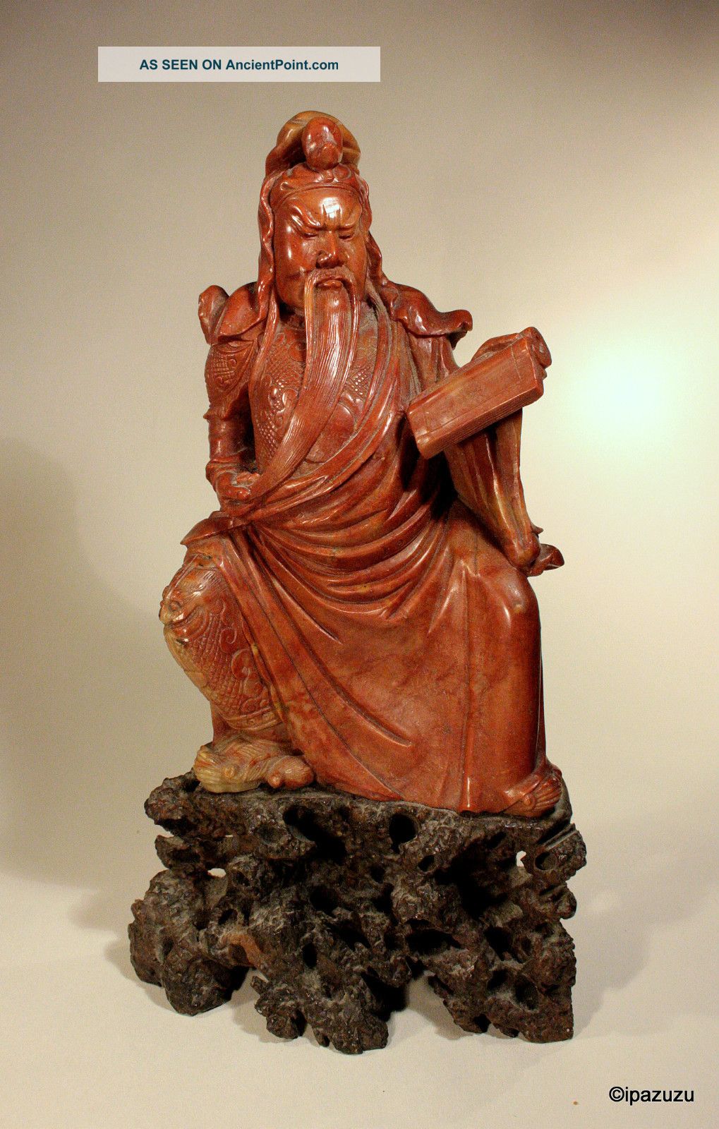 Chinese Soapstone Carving Judge - Red Jade/ Hardstone photo