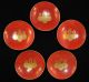 Vintage 1940 ' S 5 Japanese Lacquered Wooden Bowls - Red Gold Makie? Bowls photo 2