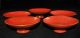 Vintage 1940 ' S 5 Japanese Lacquered Wooden Bowls - Red Gold Makie? Bowls photo 4
