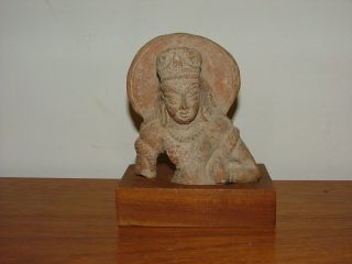 Ancient Kashmir Terracotta Figure Of A Bodhisattva photo