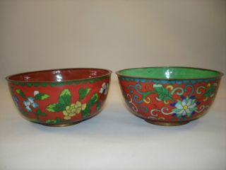 Chinese Antique A Pair Of Cloisonne Bowls photo