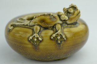 China Collectibles Old Decorated Wonderful Handwork Porcelain Lizard Pot Top photo