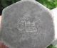 Antique Chinese Pewter Tea Caddy Engraved Artwork & Signed Hexagon Shape Primitives photo 9