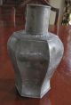Antique Chinese Pewter Tea Caddy Engraved Artwork & Signed Hexagon Shape Primitives photo 11