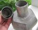 Antique Chinese Pewter Tea Caddy Engraved Artwork & Signed Hexagon Shape Primitives photo 1
