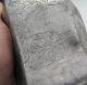 Antique Chinese Pewter Tea Caddy Engraved Artwork & Signed Hexagon Shape Primitives photo 5