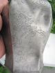 Antique Chinese Pewter Tea Caddy Engraved Artwork & Signed Hexagon Shape Primitives photo 6