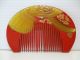 Rare Antique Japanese Tortoise Shell & Coral Hair Comb Other photo 2
