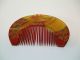 Rare Antique Japanese Tortoise Shell & Coral Hair Comb Other photo 4