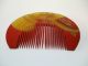 Rare Antique Japanese Tortoise Shell & Coral Hair Comb Other photo 5