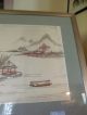Gorgeous Japanese Embroidered Painting On Silk.  Mountain And Life Scene. Paintings & Scrolls photo 4