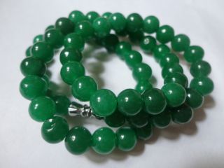 Chinese Green Jade Necklaces&pendant/ /60 Piece/47cm Length (8mm/piece) photo