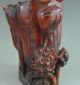 Old Chinese 100% Ox Horn Carved Lotus Carving Other photo 3