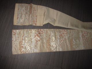 Lovely Vintage Asian Oriental Silk Floral Cloth Obi photo