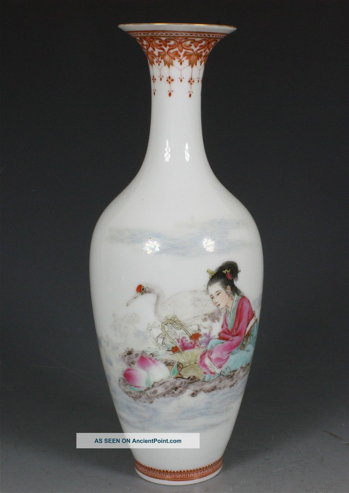 Fine Chinese Famille Rose Republic Vase Qianlong Mark 20thc Porcelain photo