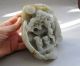 1125g Chinese Hetian Jade Carved Pine Trees Old Man Children Statue Other photo 1