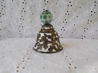 Antique Chinese Cloisonne Enamel Silver Different Design A Ball Handle Bell Nr photo