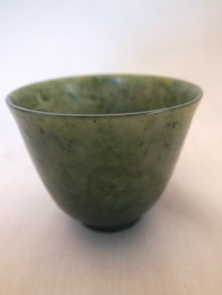 A Chinese Spinach - Green Hardstone Bowl Or Beaker 19thc photo