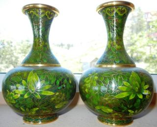 Pair Of Antique Japanese Cloisonne Vases photo
