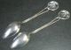 Pair Chinese Export Silver Spoons Wang Hing & Import Marks Edinburgh 1921 Nr Other photo 3