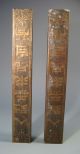 Pair China Chinese Brass Scroll Weights W/ Avian & Calligraphy Decor Ca.  1920 ' S Paintings & Scrolls photo 7