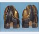 Gold Gilt/pair Of Antique Chinese Wooden Lions/ Foo Dogs Foo Dogs photo 3