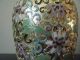 Cloisonne Vase With 23 K Gold Overlay Background Champ Leve Vases photo 4
