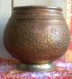 Antique Small Engraved Damascus Vase Vessel Silver On Copper Ottoman Or Persian Middle East photo 3