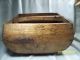 Antique 1800 ' S Wooden Rice Grain Measure Basket/bucket With Old Metal Repairs 2 Baskets photo 11
