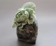 975g Fine Chinese Dushan Jade Carved Peony Statue Other photo 2