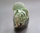 975g Fine Chinese Dushan Jade Carved Peony Statue Other photo 4