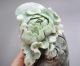 975g Fine Chinese Dushan Jade Carved Peony Statue Other photo 6