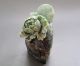 975g Fine Chinese Dushan Jade Carved Peony Statue Other photo 8