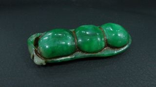 Prefect Chinese Anqutie Green Jade Pendant/large Peas/58mm L X23mm W X12mm H photo