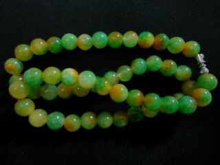 Chinese Green&yellow Jade Fashion Necklaces&pendant/50cmlength (10mmr/piece) photo