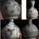 Vintage Pair Chinese? Vases With Crane Pattern Marked In Orange 3 Symbols Good Porcelain photo 2