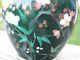 Green Japanese Cloisonne Vase Silver Rim Green Foil Work Ando Shippo Vases photo 2