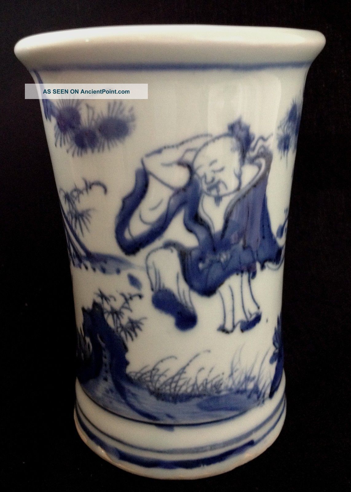 Chinese Blue And White Guangxu Period Porcelain Cylinder Vase - Qing Dynasty Vases photo
