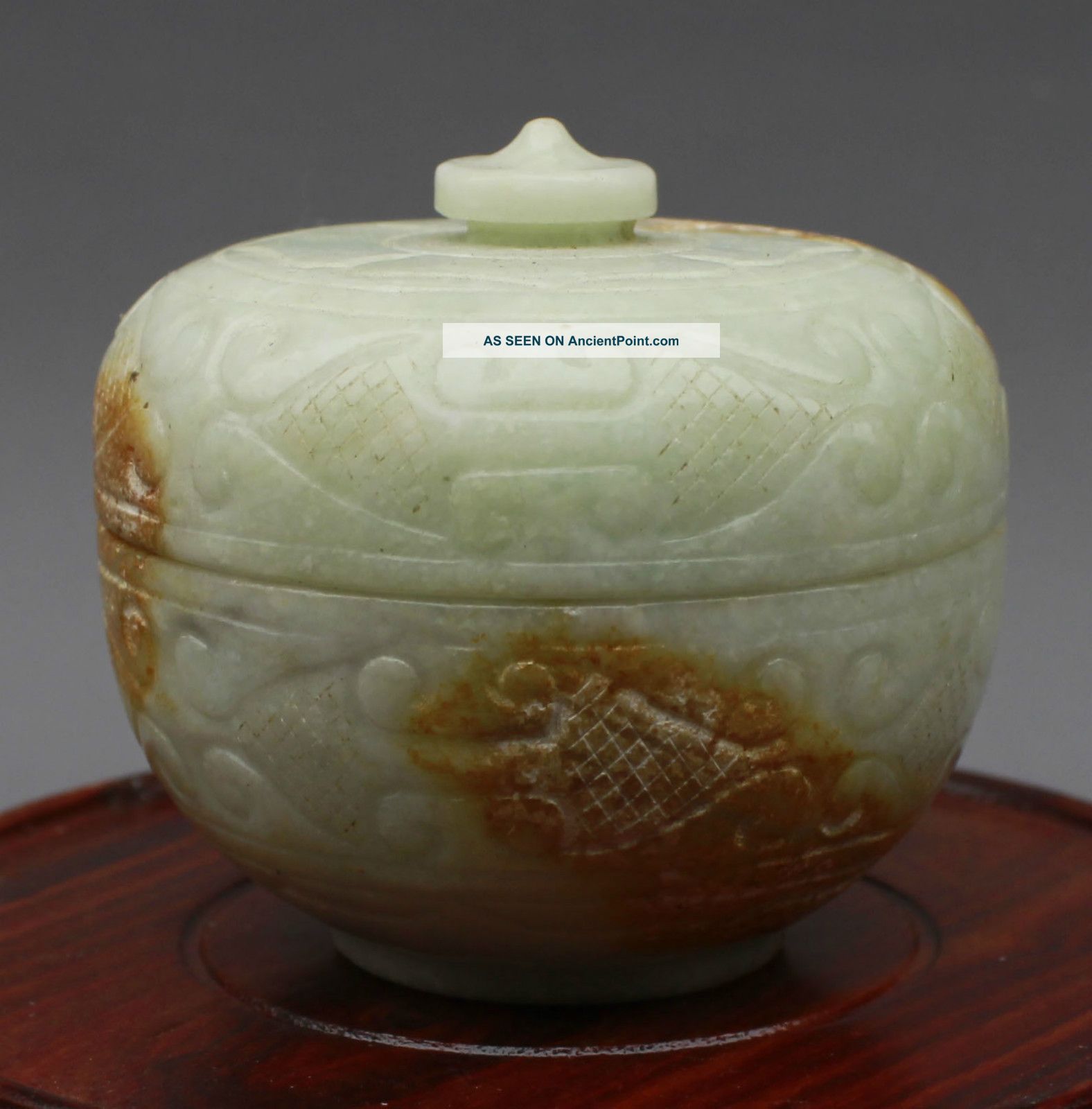 Ancient Chinese Old Hetian Jade Hand - Carved,  Statues (cosmetics Box) Other photo