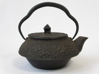Japanese Vintage Small Iron Kettle,  Teapot; Nambu Tetsubin; Tasteful Relief/ 971 photo