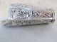 Antique Chinese Silver Sterling Pierced Repousse Engraved Small Vase 43gr.  Signed Vases & Urns photo 5
