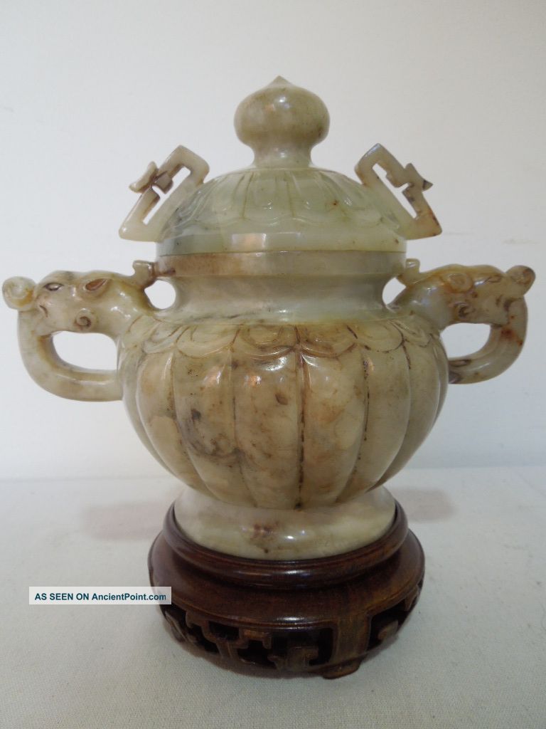 1.  A Chinese Jade Vase With Lid Probably Ming Dynasty Other photo