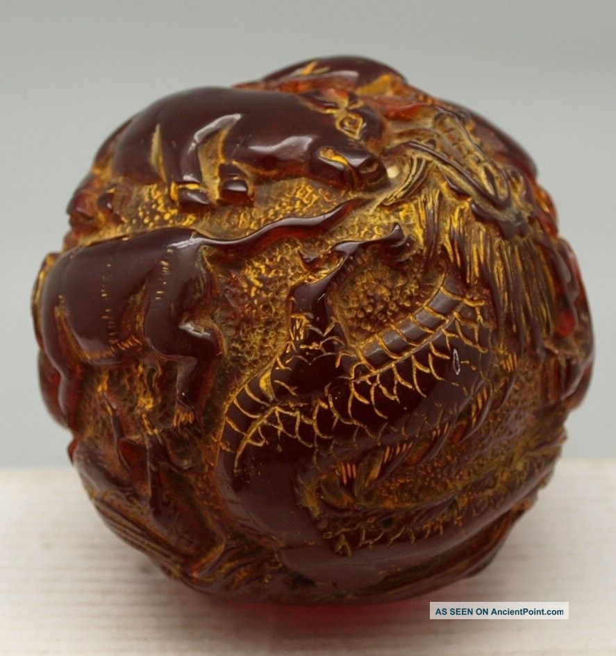 Amber Chinese Zodiac Ball Sheng Xiao - 12 Animals - Oriental Woodenware photo