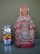 19th Century Chinese Seated Elder - Great Colorful Patina Buddha photo 6