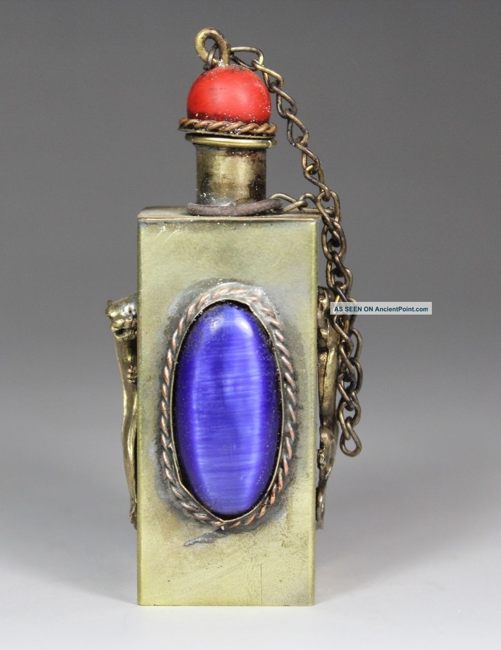 Chinese Handwork Toad Old Copper Jade Snuff Bottle Snuff Bottles photo