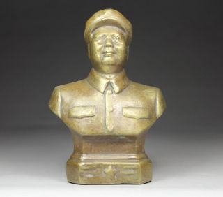 Chinese Old Copper Handwork Chairman Mao Statue photo