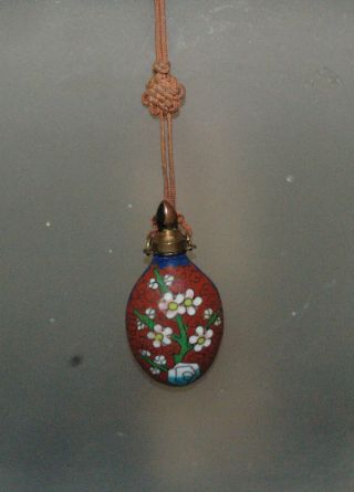 Antique Chinese CloisonnÉ Scent Bottle Pendant Necklace photo