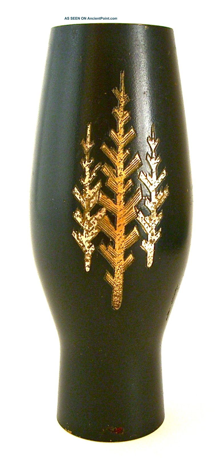Antique - Rare Japanese Heavy Bronze Vase - Silver Inlaid - Signed Vases photo
